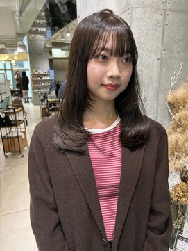 フォルテ 横浜店(FORTE) オリーブベージュ前髪レイヤーカットイメチェンこなれミディヘア