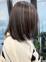 エガオ 藤沢店(EGAO)&nbsp;ミディアムレイヤーカットグレージュハイライトブリーチカラー