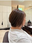 大人美人ショートボブ×艶ブラウン