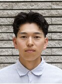 短髪フェード+フェザーパーマ
