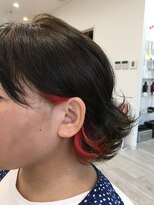 ミュゼ ヘアアンドメイク(Muse'e hair&make) 赤のワンポイントカラー