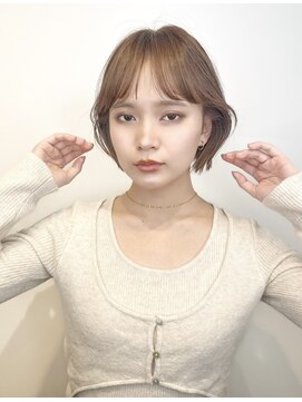 ノースイースト 荻窪店(north east) ミニボブ/ショートボブ/オレンジベージュ/顔まわりカット