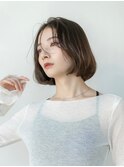 ボブ/ショートボブ/小顔/グレーベージュ/大人かわいい