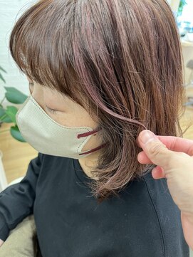 アメイジングヘアー 中沢店(AMAZING HAIR) たっぷりハイライト×ピンク