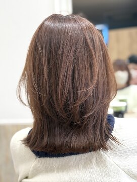 フルブルーム 東林間(fullbloom) ピンクベージュレイヤーカットくびれヘアケアカラー