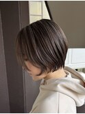 白髪率40%☆シアーグレージュ×艶ショート