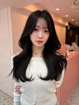 ボタン コロン 表参道 原宿(VOTAN COLON) ハッシュカット/韓国レイヤー/顔まわり/ブラウン/ベージュ/前髪