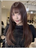 美髪矯正ストレート顔まわりカットレイヤーカット