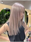 ミルクティーベージュハイトーンベージュダブルカラーレイヤー