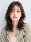 20代30代40代小顔見え×外はねミディ