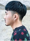 七三オールバックツイストパーマかき上げヘアコンマヘア