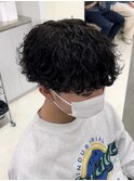 波巻きツイストスパイラルツーブロック束感マッシュメンズパーマ