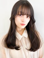 ムード マグ レーベル(MOOD Mag Label) 20代30代大人可愛い透明感暗髪韓国風パーマロング