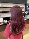 ◎レッドピンク　濃いめ　ブリーチあり　神戸　三宮