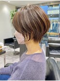 シルキーベージュハイライト束感ショート【中村】