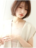 【Sourire江坂】大人ピンクベージュ斜めバングマチルダボブ