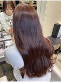 レッドブラウン/赤髪/ブリーチなしハッシュカット似合わカット