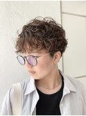 20代30代大人可愛いくるくるくせ毛風パーマカーキベージュ