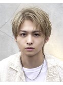 韓国ヘアカルマパーマカルマバングセンターパート黒髪ウルフ