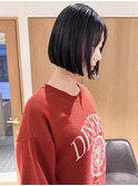 "久保田"切りっぱなしまとまるミニボブ薄めバンググレーベージュ