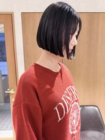 ラミエ バイ メルト 吉祥寺(lamie by melt)&nbsp;"久保田"切りっぱなしまとまるミニボブ薄めバンググレーベージュ