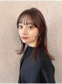 外はね×小顔サイドバング×くすみベージュ