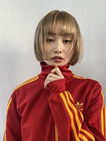 ヘアー アレス(hair ales)&nbsp;ボブブロンドベージュ/ハイトーン/ボブ/ベージュ/韓国ボブ