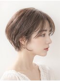 イメチェンホワイトブロンド外ハネボブ美髪ワイドバング