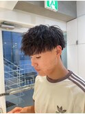 【メンズパーマ】直毛さん向け◎黒髪マッシュ×ゆるめパーマ