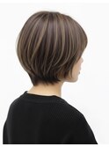 30代40代大人可愛いショートボブ　ハイライト