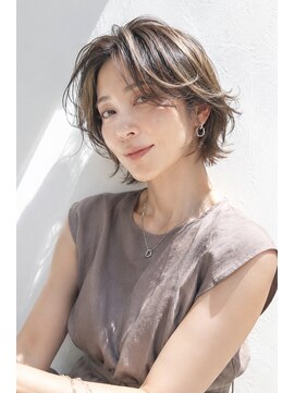 アッシュ 学芸大学店(Ash) ショートボブ/大人女性/グレージュ/白髪ぼかし/脱白髪染め