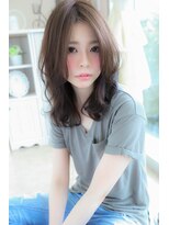 シエナ(CIENA)&nbsp;【CIENA】センターパートのグレージュセミディ@酒井