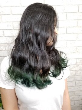 プライズ アイリス 池袋東口店(prize Iris) ロングも裾カラーグリーン/グレージュ裾カラー 池袋