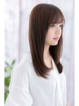 ミック ヘアアンドビューティー 大山店(miq Hair&Beauty) 斜めバングで目力強調!好感度大のモテワンカール