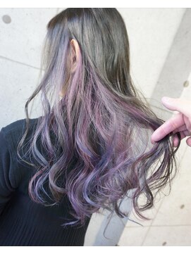 ヘアテリア リュウ 大塚(hair teria ryu) インナーカラーブルー&バイオレットmixカラー