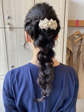 エス ハート オブ ヘアー 名東店(Heart of HAIR) 【ES 佐藤】 Spring Style #11 結婚式お呼ばれ編みおろしヘア