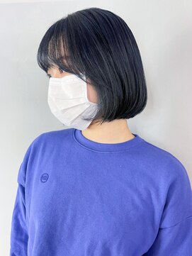 アイティーバイアルバム 八王子店(IT by ALBUM) ネイビーブルーミニボブ_アースカラーくびれヘア_ba377371