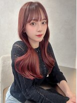 ロンド マーレ 天神大名店(Lond mare)&nbsp;ピンクブラウン/暖色カラー/カシスピンク/韓国ヘア/顔周りカット