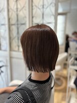 ルシードスタイル グローバルディー 稲毛店(LUCIDO STYLE GLOBAL.D)&nbsp;切りっぱなしボブ×ピンクベージュ【稲毛】