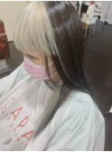 ホワイトカラー・前髪インナー・インパクト強
