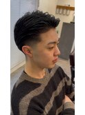メンズカットビジネス七三分けテーパーフェードスキンフェード