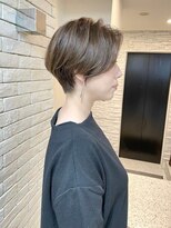 白髪ぼかし/ひし形/癖毛/大人ショートボブ/60代50代40代