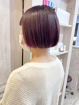 キャアリー(Caary) 福山市Caaryマチルダボブミニボブ暖色ピンクイルミナカラー30代