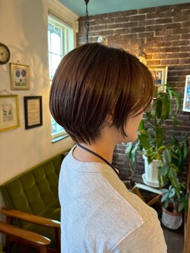 アズグロウヘアー(AS GROW HAIR) 丸みショートボブ×ナチュラルブラウン