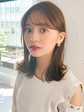 リヤン 表参道(lyann) イメチェンピンクベージュ前髪イヤリングカラーa