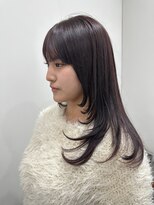 サラ 山口店(SARA)&nbsp;艶感チェリーブラウン×韓国風レイヤー