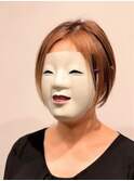 【coma中野】オレンジハイライト刈り上げ女子_ビタミンカラー