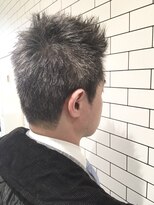 バーバーショップ ヘアーレストホーム(Barber Shop HAIR REST HOME)&nbsp;グレーシルバーアッシュソフトフェードかきあげ20代30代40代