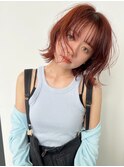 &styleオレンジボブ【ケアブリーチ 】