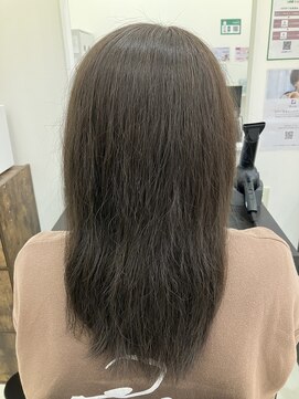 ビーズカラー 鶴岡エスモール店 【B'ｓ】30代40代50代人気◎艶×カーキアッシュ/セミロング